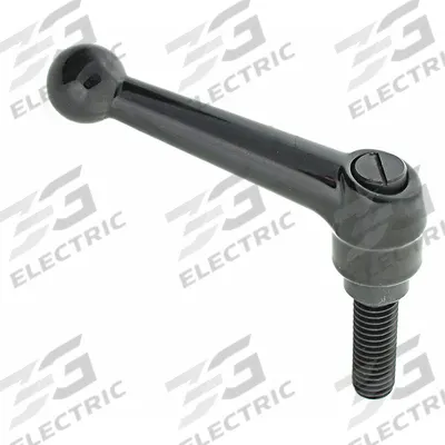 APPROVED VENDOR Adjustable Handle: Zinc w/ Steel Thread, 1/4"-20 - Ball-Style Adjustable Handles with Threaded Stud