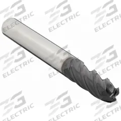 OSG Ball End Mill: Carbide, TiAlN Coated, 4 Flute, 3.5 mm Mill Dia, 12 mm LOC, 51 mm OAL (MPN HP441-1378-BN)