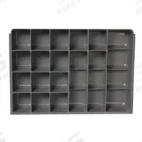 Compartment Drawer Insert: 13 3/8 in x 9 1/4 in x 2 in, 17 Compartments, 0 Dividers, Gray (MPN 229-95-17-IND). Key specifications — Color: Gray; Compartment HxWxD: (14) 2-13/64 in x 1-15/16 in (2) 1-15/16 in x 6-49/64 in (1) 2-23/32 in x 9-3/64 in; Removable Dividers: No; Compatible Manufacturer Model Number: 226-95; Brand: DURHAM MFG.