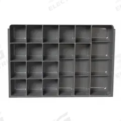 Compartment Drawer Insert: 13 3/8 in x 9 1/4 in x 2 in, 17 Compartments, 0 Dividers, Gray (MPN 229-95-17-IND). Key specifications — Color: Gray; Compartment HxWxD: (14) 2-13/64 in x 1-15/16 in (2) 1-15/16 in x 6-49/64 in (1) 2-23/32 in x 9-3/64 in; Removable Dividers: No; Compatible Manufacturer Model Number: 226-95; Brand: DURHAM MFG.