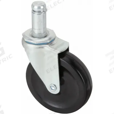 APPROVED VENDOR Stem Caster: Swivel, No Brake, 4 in Wheel Dia., 1 in Wheel Wd, Rubber, Rubber - General Purpose Friction-Ring Stem Casters
