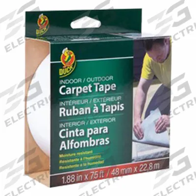 DUCK BRAND Carpet Mounting Tape: Duck Indoor/Outdoor Carpet Tape, 1 7/8 in Wd, 25 yd Lg - Double-Sided Carpet Mounting Tape