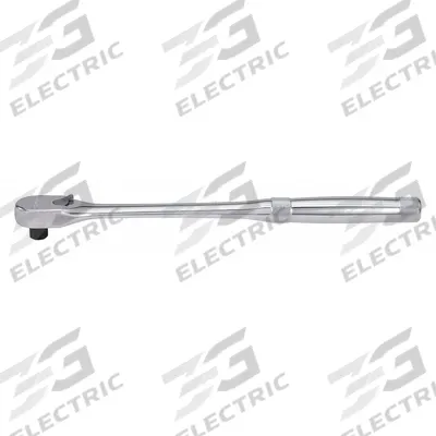 PROTO Hand Ratchet: Pear, Reversible, 11 in Overall Lg, Chrome, 8° Min Arc Swing - Standard-Head Ratchets