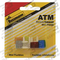 BUSSMANN Fuse Kit: Includes Series ATM, Automotive Fuses, 2 A – 30 A Range (MPN BP/ATM-A8-RP). Key specifications — Fuse Series Included: ATM; Tool Included: None; Brand: BUSSMANN.