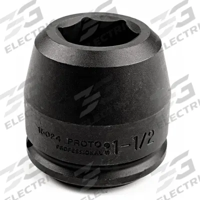 PROTO Impact Socket: 1 1/2 in Drive Size, SAE, 5 in Socket Size, 6-Point, Std - 1-1/2" Drive Impact Sockets