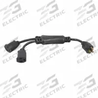 APPROVED VENDOR Wye Splitter Power Cord: 1 1/4 ft Lg, 3/14, 5-15P Plug, (2) 5-15R Receptacle, SJT (MPN 5XFT6ID). Key specifications — Brand: APPROVED VENDOR; Jacket Material: PVC.