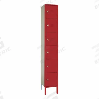 LYON Wardrobe Locker: 12 in x 18 in x 78 in, 6 Tiers, 1 Units Wide, Louvered - Louvered Metal Box Lockers