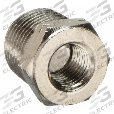 AIGNEP USA Metal Pipe Straight: Straight, 3/8 in x 1/4 in - Nickel-Plated Threaded Low-Pressure Pipe Fittings