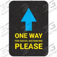 PIG Floor Sign Mat: One Way for Social Distancing Please, 17 in x 2 ft, 17 in Overall Wd, GMM, 4 PK (MPN GMM21009-BK)