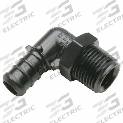 ZURN Barbed Fitting Adapter: 19/64 in ID x 1/2 in Pipe Size, Barbed x FNPT - Crimp-On Polymer Barbed Tube Fittings