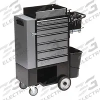 FLEXCART Tool Utility Cart: Silver, 37 1/2 in Wd, 14 1/2 in Dp, 45 in Ht, No Lid, 3-Point Locking (MPN FC-100WBT). Key specifications — attr1116771: Miscellaneous Tools; attr1116772: FLEXCART; attr1116768: 3-Point Locking.