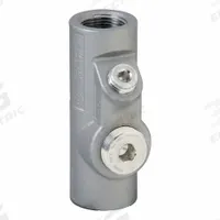 Sealing Fitting - Vertical and Horizontal: Aluminum, 3/4 in Trade Size, Female to Female (MPN ENY-2). Key specifications — Brand: HUBBELL KILLARK; Finish: Powder Coated; Connection Type: Threaded; Thread Size: 3/4 in; Thread Gender: Female to Female; Ends - Hazardous Fittings: 3/4 in FNPT x 3/4 in FNPT; Material: Aluminum; Hazardous Location Rating: Class I, Division 1 and 2, Groups A, B, C, D.