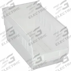 QUANTUM STORAGE SYSTEMS Shelf Bin: 11 5/8 in Overall Lg, 6 5/8 in x 6 in, Clear, Nesting Capable (MPN QSB202CL). Key specifications — attr1179622: QUANTUM STORAGE SYSTEMS; attr1179611: 0%; attr1179616: QSB202CL; attr1179624: Dividers Not Included; attr1249172: Not Electrostatic Discharge Conductive.