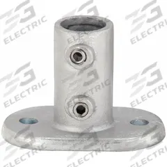 Structural Pipe Fitting: Railing Base Flange, Oval, 1 in For Pipe Size, Cast Iron, Gray, Flange Base (MPN 4NXR7). Key specifications — Manufacturer Part Number: 4NXR7; Brand: APPROVED VENDOR; Finish: Zinc-Plated; Material: Cast Iron; Product Type: Railing Base Flange.