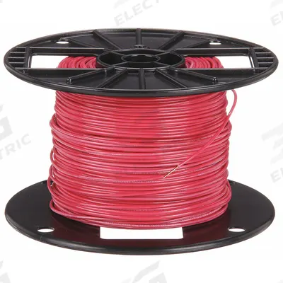 SOUTHWIRE Building Wire: Copper, 18 AWG, 1 Conductors, Solid, Red, 500 ft Lg - Copper TFN/TFFN Building Wires