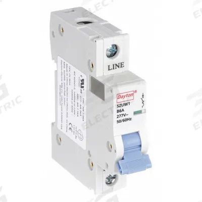 Dayton Supplementary Protector: 6 A Amps, 5kA at 277V AC, Screw Clamp, NDB2-63 - B-Curve, 1-Pole UL1077 DIN Rail-Mount Supplementary Protectors