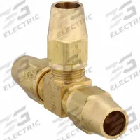 PARKER Compression Tee Fitting: 3/8 in OD x 3/8 in OD x 3/8 in OD Fitting Size, Brass (MPN 264AB-6). Key specifications — Brand: PARKER.