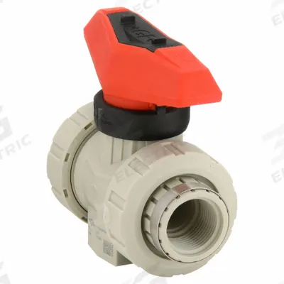GF PIPING SYSTEMS Manual Two-Way Ball Valve: 3/4 in, Polypropylene, Straight, FNPT x FNPT - Polypropylene Ball Valves