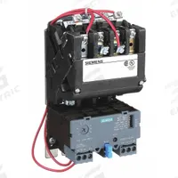 SIEMENS NEMA Magnetic Motor Starter: Non-Reversing, 3 Poles, NEMA Size 1, 27 A (MPN 14DUC32AA). Key specifications — Brand: SIEMENS; Auxiliary Contact Form: 1NO; Coil Voltage: 110-120/220-240V AC; Phase: Three; Terminal Connection Type: Screw Terminals; Auxiliary Contacts Included: 1NO; Signaling Features: Pilot Light; Thermal Units Required: None (Not Applicable to Electronic Overloads).
