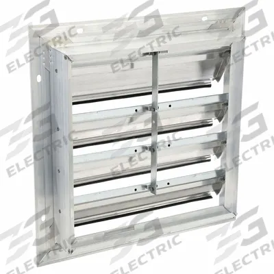 Dayton 25"H-W 5.75"L Aluminum Wall Fan Shutter: For 20 in Fan, Single Panel, 25 in H - Wall-Mount Backdraft Dampers