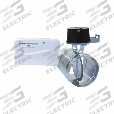 FIELD CONTROLS Motorized Damper: For 8 in Dia, 8 1/8 in L, 12 7/8 in H, 12 7/8 in W, Crimped/Slip-Over - Fresh Air Intake Dampers