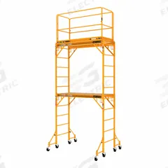 METALTECH Scaffold Tower: Steel, 2.3 ft to 12 ft, 67 in x 29 in, 836 lb Load Capacity (MPN I-TCISC). Key specifications — Brand: METALTECH; Height Adjustability: Adjustable Height; Included Components: (2) 6 ft Baker Scaffold Structures.