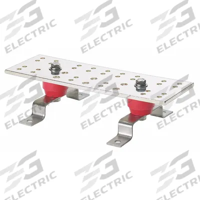PANDUIT Grounding Busbar: Copper, 12 in Grounding Bar Lg - Grounding Busbars with Standoffs