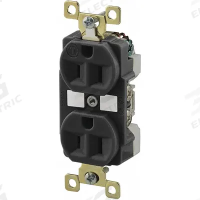 BRYANT Receptacle: Duplex, 5-15, Black, 125V AC, 15 A, 2 Pole / 3 Wire (MPN BRY5262BLKWR) - General Purpose Receptacles