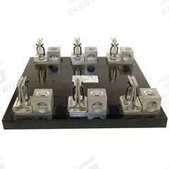 MERSEN Fuse Block: Open Block Design, 3 Pole, 600 V AC, Box Lug, Non-Indicating (MPN 62003). Key specifications — attr233046: MERSEN.