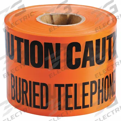 APPROVED VENDOR Underground Marking Tape: 1,000 ft Tape Lg, Orange - Orange Cable Line Underground Marking Tape