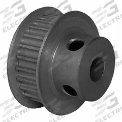DAYTON Timing Pulley: Curvilinear, Fixed, For 6 mm Belt Wd, 24 Teeth, 3 mm Pitch, Aluminum (MPN 24-3M06M6FA6). Key specifications — Brand: DAYTON; Finish: Clear Anodized; For Belt Series: Powerhouse®.