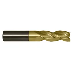 CLEVELAND Corner Radius End Mill: Carbide, ZrN Coated, 3 Flute, 1" Mill Dia, 3-1/2" LOC, 0.03" Rad (MPN C84207)
