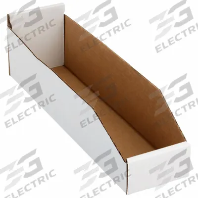 PACKAGING CORPORATION OF AMERICA Corrugated Shelf Bin: 17 in Overall Lg, 4 1/4 in x 4 3/4 in - Light-Use Cardboard Shelf Bins