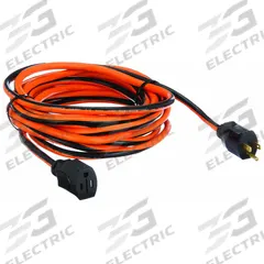 APPROVED VENDOR Extension Cord: Outdoor Use, 25 ft Lg, Outlet, 5-15P, 14/3, SJTW, Black/Orange (MPN 52NY20). Key specifications — Brand: APPROVED VENDOR; Temperature Rating: -40° to 167°F; NEMA Plug Configuration: 5-15P.