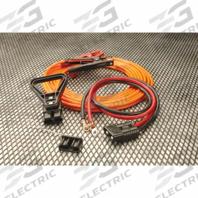 PHOENIX Jump Start Kit: Crimped, 4 AWG, Std Jaw, 30 ft Cable Lg, Orange - Plug-In Jumper Cables