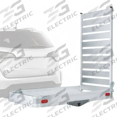 APEX Cargo Carrier: Cargo Carrier with Ramp, Ramp Included, Aluminum, 4 in Overall Ht - Hitch-Mount Cargo Carriers with Ramp