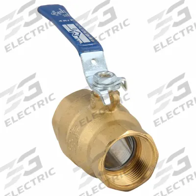 MILWAUKEE VALVE Manual Two-Way Ball Valve: 1 1/4 in, Brass, Straight, FNPT x FNPT, Two-Piece - Brass Ball Valves