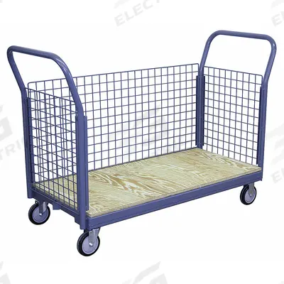JAMCO Platform Truck: 1,200 lb, 48 in L x 24 in W x 10 in H Deck - Load-Securing Wooden-Deck Platform Trucks with Side Panels