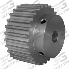 DAYTON Timing Pulley: Curvilinear, Fixed, For 15 mm Belt Wd, 28 Teeth, 5 mm Pitch, Aluminum (MPN 28-5M15M6A8). Key specifications — Brand: DAYTON; Finish: Clear Anodized; For Belt Series: Powerhouse®.