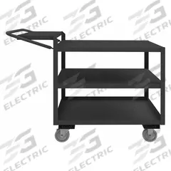 APPROVED VENDOR Utility Cart: 1,200 lb, 3 Shelves, 55 in L x 31 in W x 38 in H Overall Dim, Flat (MPN OPCFS-2436-3-BLU-95). Key specifications — Caster Wheel/Tread Material: Polyurethane; Brand: APPROVED VENDOR; Caster/Wheel Configuration: (2) Swivel.