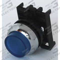 EATON Flush Push Button: Blue, 22 mm Mounting Size, Non-Metallic, Momentary (MPN M22M-DLH-B). Key specifications — Brand: EATON; Action: Momentary; Series: M22; Push Button Material Type: Non-Metallic.