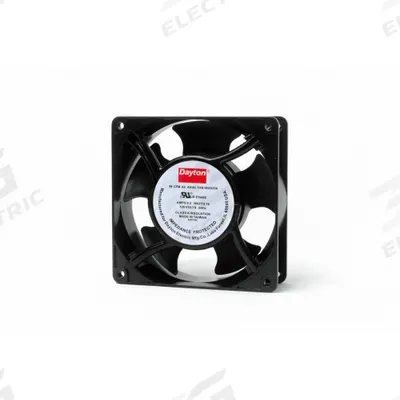 Dayton Axial Fan: 99 cfm Airflow @ 0.000 in SP, 4 11/16 in Ht, 1 1/2 in Dp, Terminals - Standard Square Axial Fans