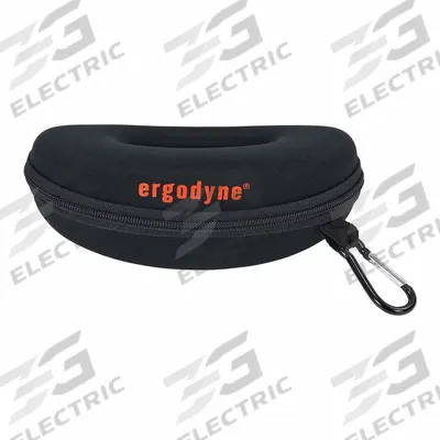 ERGODYNE Safety Glasses Hard Case: Zipper Closure Type, Belt Clip Included, Black - Cases for Safety Glasses