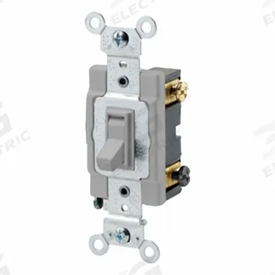 LEVITON Wall Switch: Toggle Switch, 3-Way, Maintained, Gray, 120/277V AC - Toggle Wall Switches