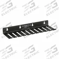 POMONA Test Lead Holder: 11 in x 0.71 in x 1.25 in, 10 Slots, 0.32 in Compatible Cable Dia, Black (MPN 4408/POM). Key specifications — Color: Black; Compatible Cable Type: RG59; Brand: POMONA.