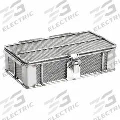 MARLIN STEEL WIRE PRODUCTS Parts Washer Basket: Rectangular, Stainless Steel, Silver, Lid Included (MPN 00-01062001-38). Key specifications — Handle Included: Handle Not Included; Mesh Opening Size: #12; Stackable: Not Stackable; Lid Included: Lid Included; Brand: MARLIN STEEL WIRE PRODUCTS.