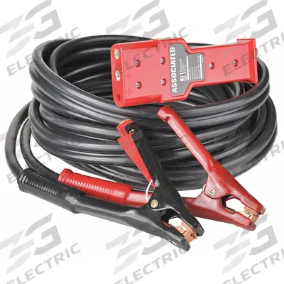 ASSOCIATED EQUIP Heavy Duty Plug-In Booster Cables for 6146: Crimped, 1 AWG, Std Jaw - Plug-In Jumper Cables