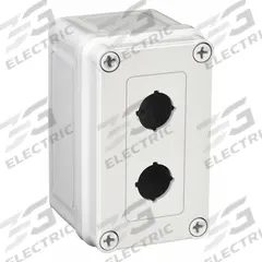 HOFFMAN Push Button Enclosure: 22mm, 2 Holes, Non-Metallic, NEMA 4X (MPN VM533-PBM2). Key specifications — Brand: HOFFMAN; Environments & Applications: Washdown-Corrosion-Resistant.