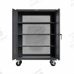 STRONG HOLD Storage Cabinet: 48 in x 24 in x 67 in, 3 Adj Shelves, Swing Handle & Padlock Hasp, Gray (MPN 45-VB-243-CA). Key specifications — Brand: STRONG HOLD; Body Panel Type: Ventilated; Cabinet Color: Dark Gray; Frame Assembled: Assembled.