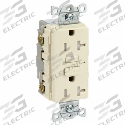 BRYANT GFCI Receptacle: Duplex, 5-20, Light Almond, GFCI, 125V AC, 20 A, 2 Pole / 3 Wire (MPN GFT20LA) - General Purpose Receptacles